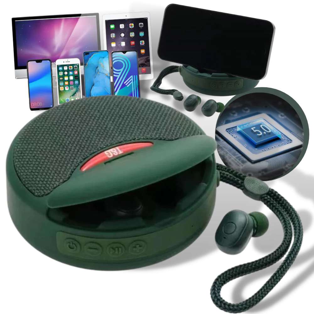 Haut-parleur bluetooth sans fil avec oreillettes