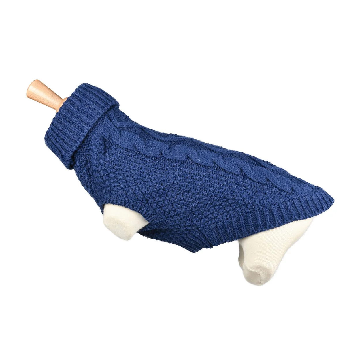 Pull Torsadé Élégant Bleu – Image 2
