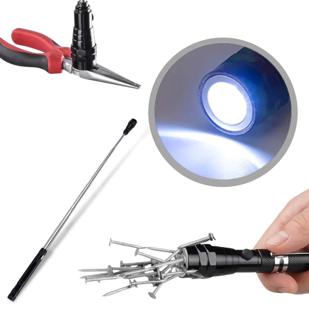 Lampe de poche à LED magnétique et télescopique – Image 6