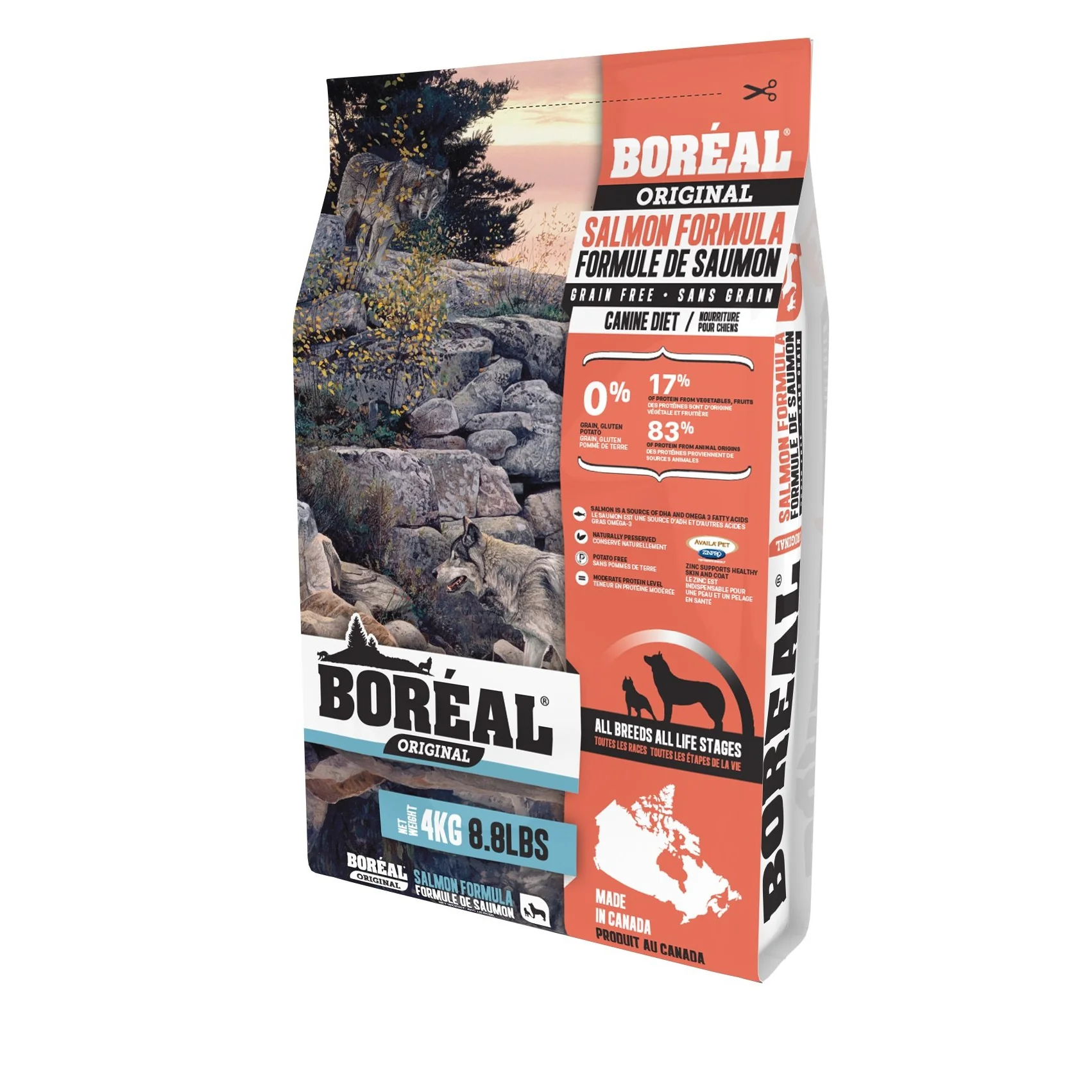Boréal Original - Nourriture au Saumon Sans Grains pour Toutes Étapes de Vie